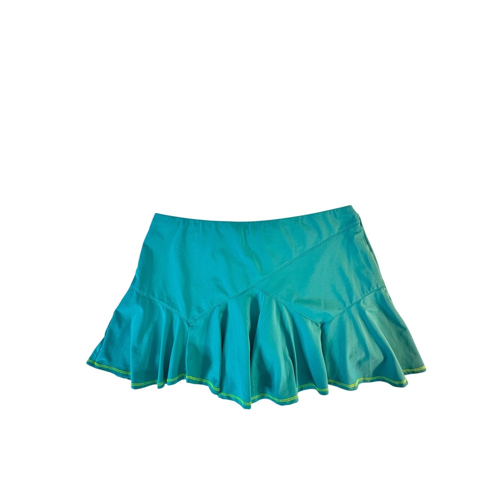 Lucky in Love Tennis Skort Skirt Size L Teal Neon Green Activewear Pickleball